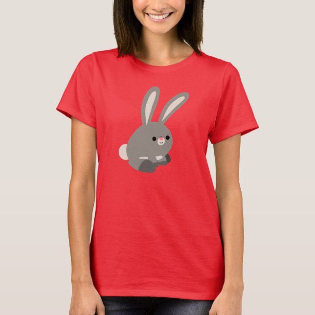 Cute Quiet Cartoon Rabbit Women T-Shirt (Front)