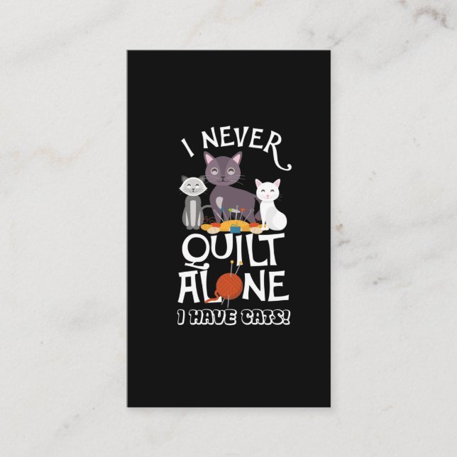 Cute Quilter Cat Owner Quilting Feline Pet Lover Business Card (Front)