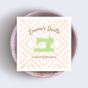 Cute Quilter Pattern Sewing Machine Calling Card