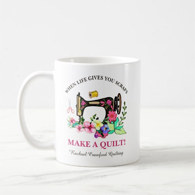 Cute Quilters Custom Coffee Mug (Left)