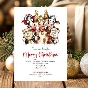 Cute Quirky Animals Festive Christmas Greeting Car Holiday Card