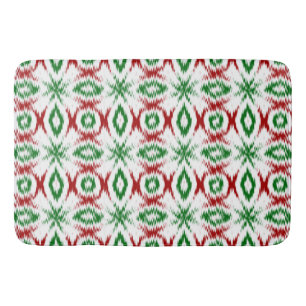 Cute Quirky Cabincore Minimalist Christmas Ikat Bath Mat