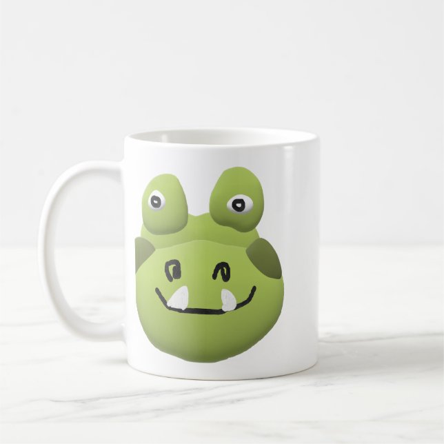 Cute & Quirky Cartoon Alligator Ceramic Coffee Mug (Left)