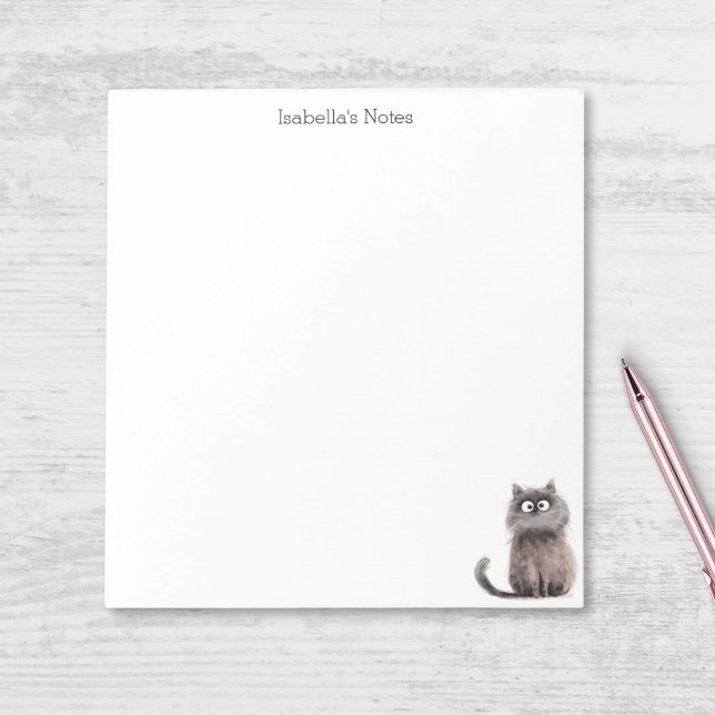 Cute Quirky Cat Personalised Notepad (Creator Uploaded)