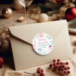 Cute Quirky Colourful Christmas Hand drawn Doodle  Classic Round Sticker<br><div class="desc">Add a pop of personality to your holiday gifts and greetings! This Quirky Colourful Christmas Hand Drawn Doodle Classic Round Sticker is perfect for adding a fun, festive touch to cards, packages, envelopes, and party favours. Featuring playful hand-drawn doodles in bright, cheerful colours — think ornaments, bows, gifts, mistletoe, cocktail,...</div>