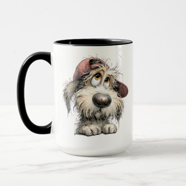 Cute Quirky Dog Drawiing Mug (Left)