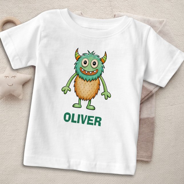 Cute Quirky Monster Personalised Baby T-Shirt (Creator Uploaded)