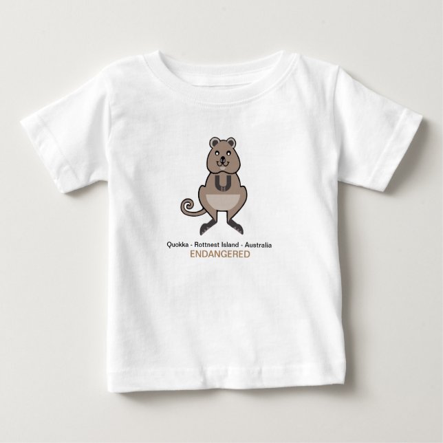 Cute QUOKKA - Australia- Endangered animal graphic Baby T-Shirt (Front)