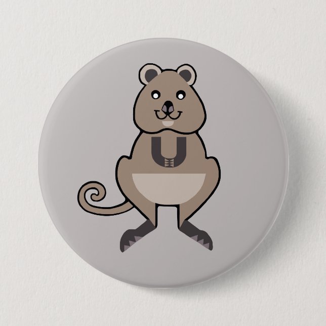  Cute QUOKKA- Endangered animal - Wildlife - 7.5 Cm Round Badge (Front)