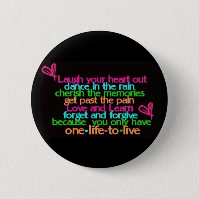 Cute quote button black (Front)