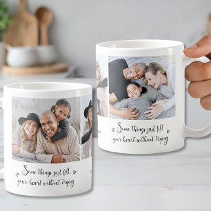 Cute Quote Custom Family 3 Photo Coffee Mug