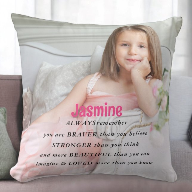 Cute quote photo daughter  throw pillow (Creator Uploaded)
