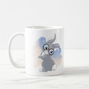 Cute Rabbit and Glasses Coffee Mug