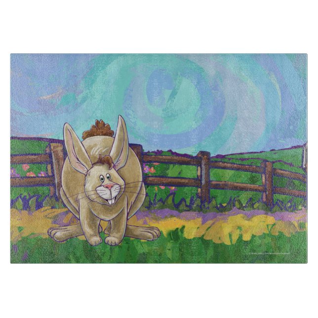 Cute Rabbit Animal Parade Cutting Board (Front)