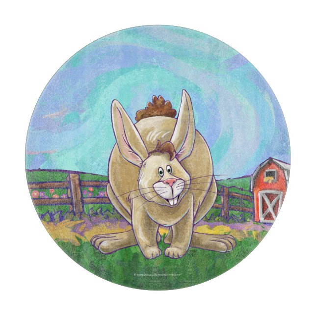 Cute Rabbit Animal Parade Cutting Board (Front)
