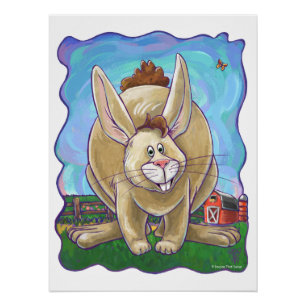 Cute Rabbit Animal Parade Poster