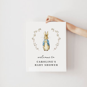 Cute Rabbit Baby Shower Welcome Poster