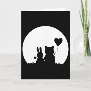 Cute Rabbit Bear Couple Valentine's Day Lovers  Card