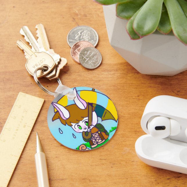 cute rabbit boy key ring (Desk)