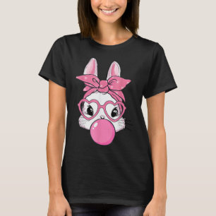 Cute Rabbit Bunny Blowing Bubble Gum Easter Day T-Shirt