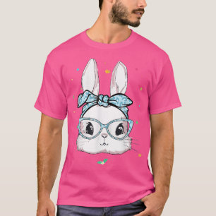 Cute Rabbit Bunny Face Leopard Glasses Headband Ea T-Shirt