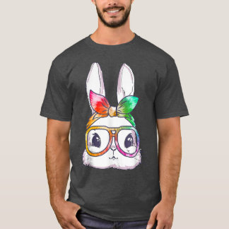 Cute Rabbit Bunny Face Leopard Glasses Headband Ea T-Shirt