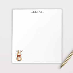 Cute Rabbit Bunny Illustration Personalised Notepad