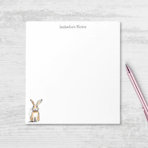 Cute Rabbit Bunny Sketch Personalised Notepad