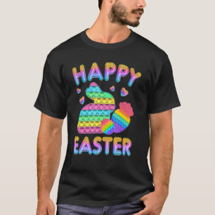 Cute Rabbit Carrot Easter Egg Pop It Happy Easter T-Shirt