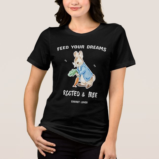 Cute Rabbit Carrot Lover T-Shirt  Tri-Blend Shirt (Front)