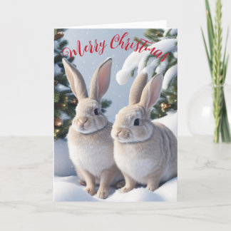 Cute Rabbit Christmas Card