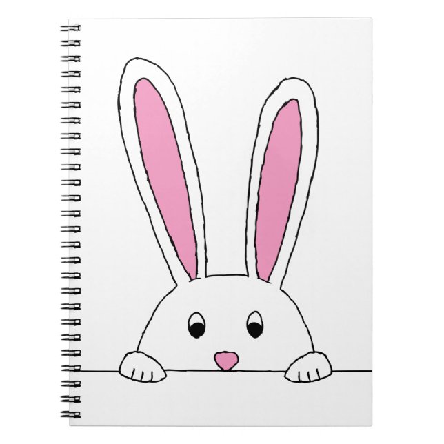 Cute Rabbit Clipart Peaking Cute Animals Bunny Art Notebook (Front)