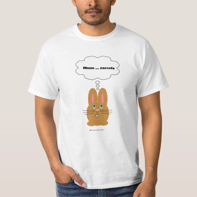 Cute Rabbit dreams of carrots T-Shirt (Front)