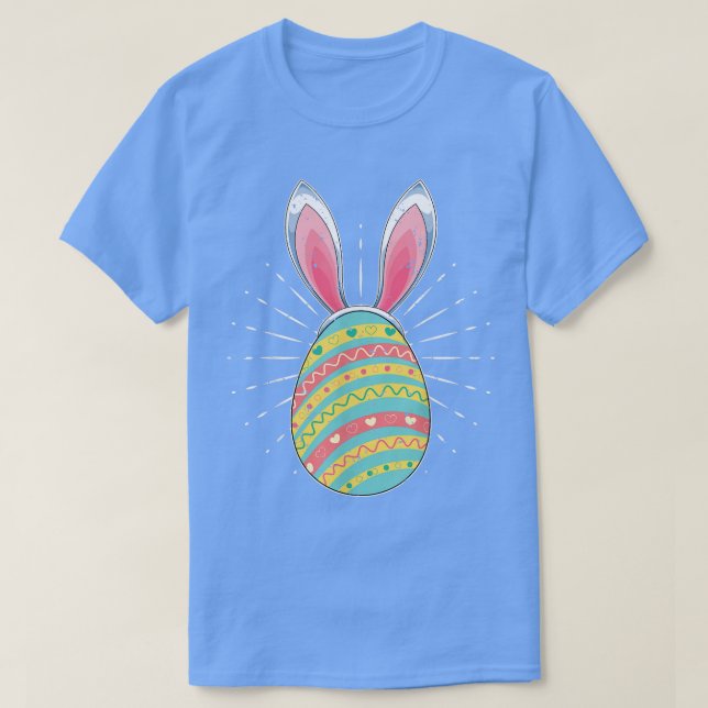 Cute Rabbit Ears Easter Bunny Lover Easter Egg Hap T-Shirt (Design Front)