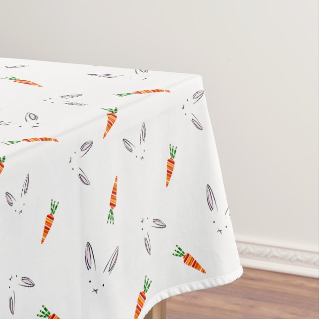 Cute rabbit,Easter,carrots pattern  Tablecloth (In Situ)