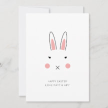 Cute Rabbit Face Easter Card