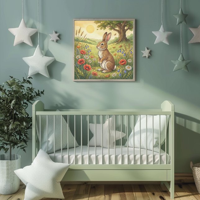 Cute Rabbit Forest Animals Nursery Poster (Creator Uploaded)