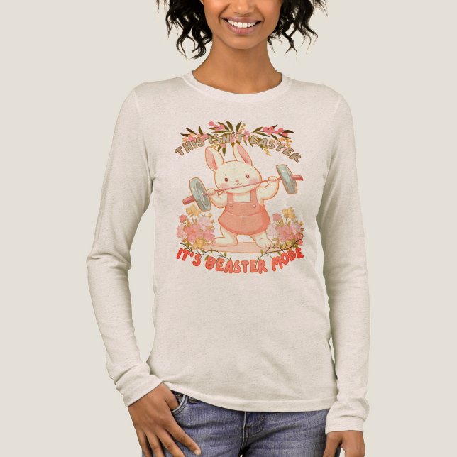 Cute Rabbit Lifter  Tri-Blend Shirt (Front)