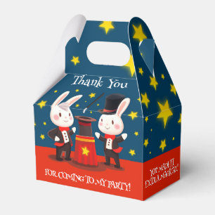 Cute Rabbit Magicians on Stage Magical Birthday Favour Box