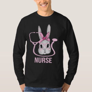 Cute Rabbit Nursing Bunny Christian Easter Nurse T-Shirt