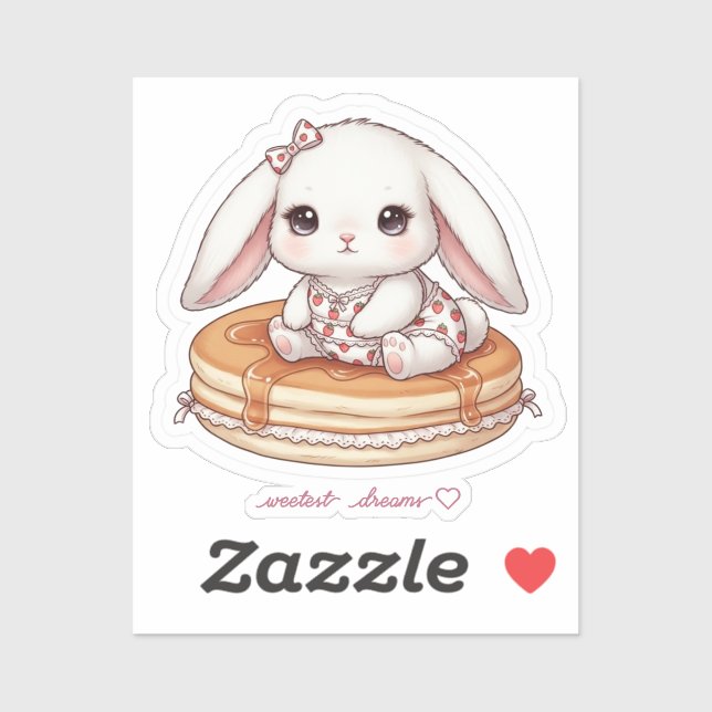 Cute Rabbit on Fluffy Pancake-Pancake Pajama Bunny (Sheet)