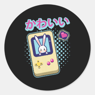 Cute Rabbit Pastel Kawaii Gamer Japanese Anime Classic Round Sticker
