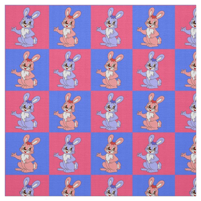 Cute Rabbit Pattern Fabric (Swatch)