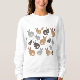 Cute Rabbit Pattern Neutral Colours Sweatshirt