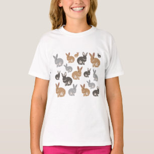 Cute Rabbit Pattern Neutral Colours  T-Shirt