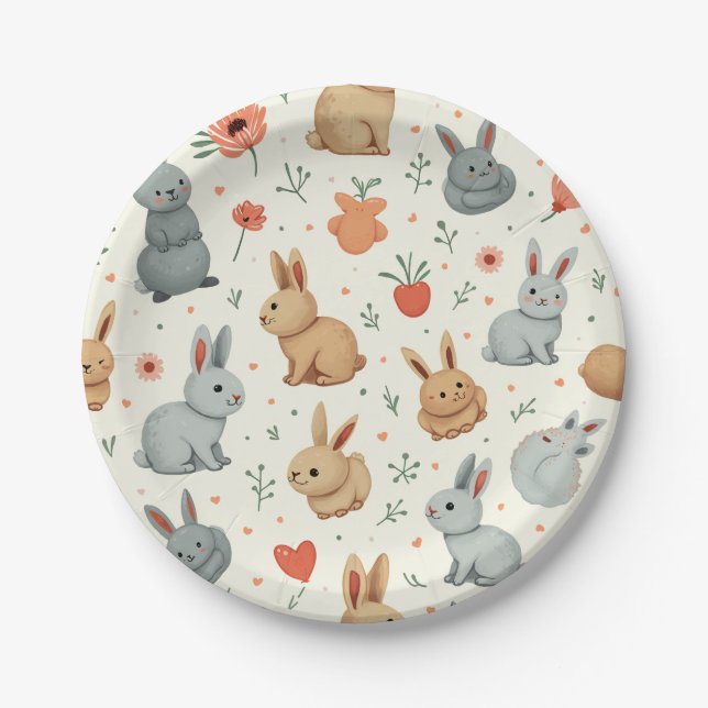 cute rabbit plate (Front)
