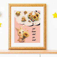 Cute Rabbit Poster | Just Dream What You Want
