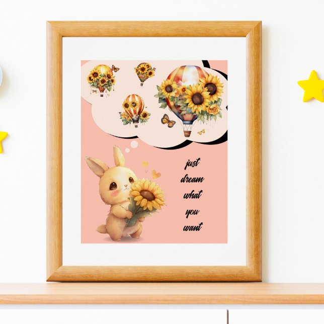 Cute Rabbit Poster | Just Dream What You Want (Creator Uploaded)