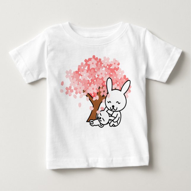 Cute rabbit printed tshirt for babies (Front)