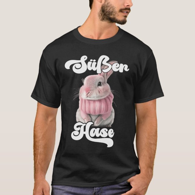 Cute rabbit retro winter rabbit mum T-Shirt (Front)